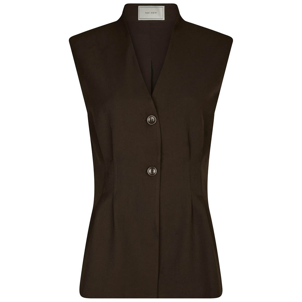 NEO NOIR Finna Structure Vest Dark Brown