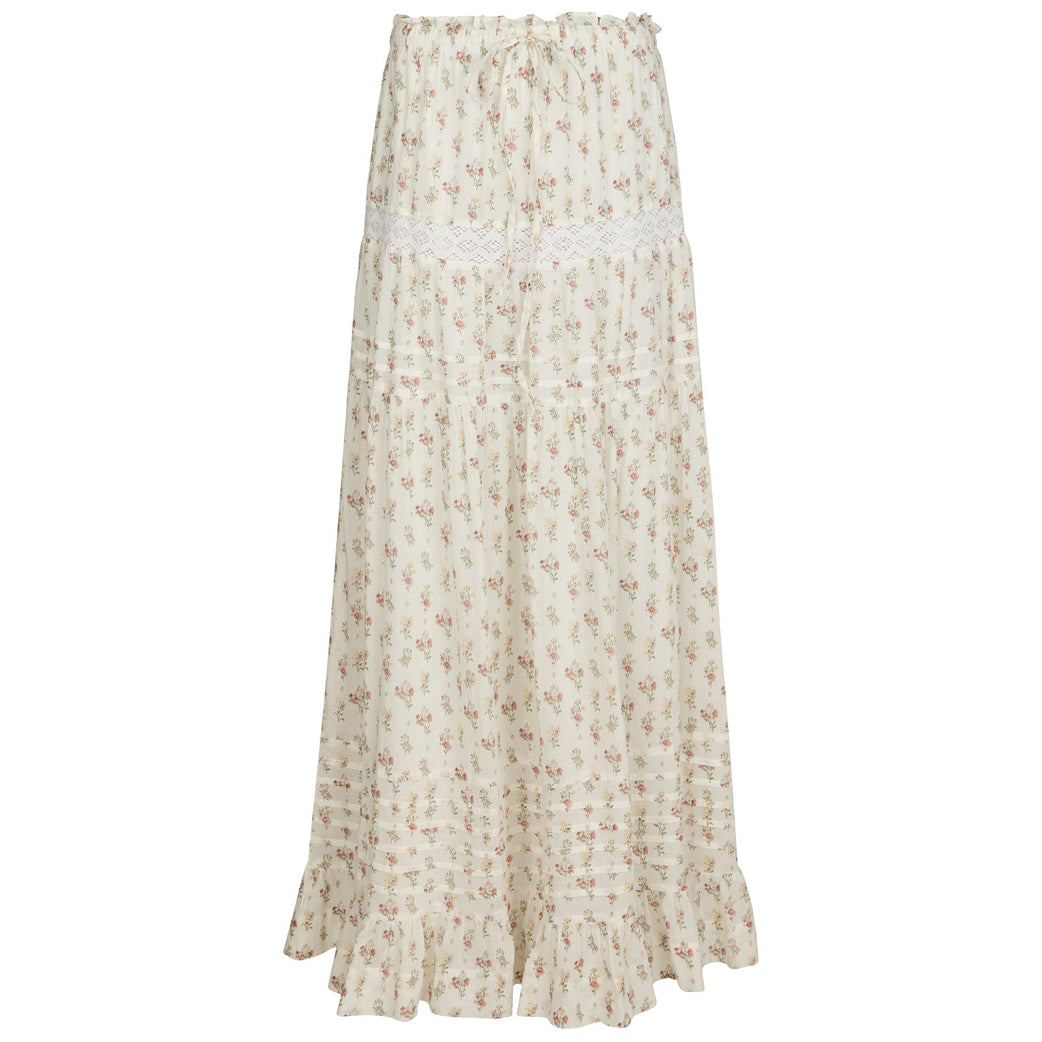 NEO NOIR Fippo Fine Print Skirt Creme