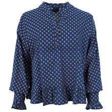 Indlæs billede til gallerivisning BLACK COLOUR Bcflora Ruffle Blouse Blue Flora
