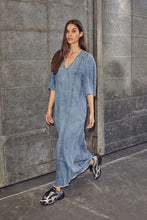 Indlæs billede til gallerivisning HAUTE L&#39;AMITIE Denim Raw Hem Dress Denim Blue
