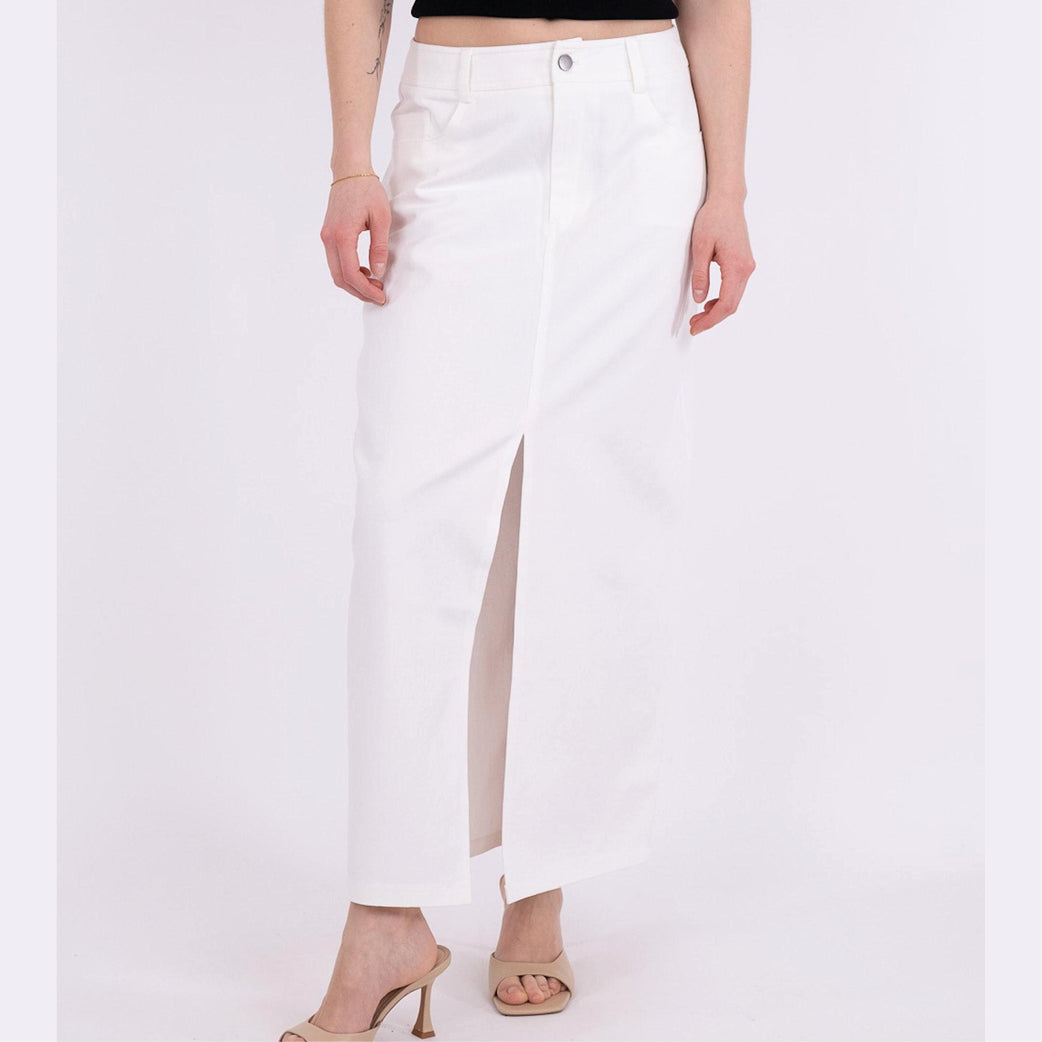 NEO NOIR Frankie Denim Skirt Off White