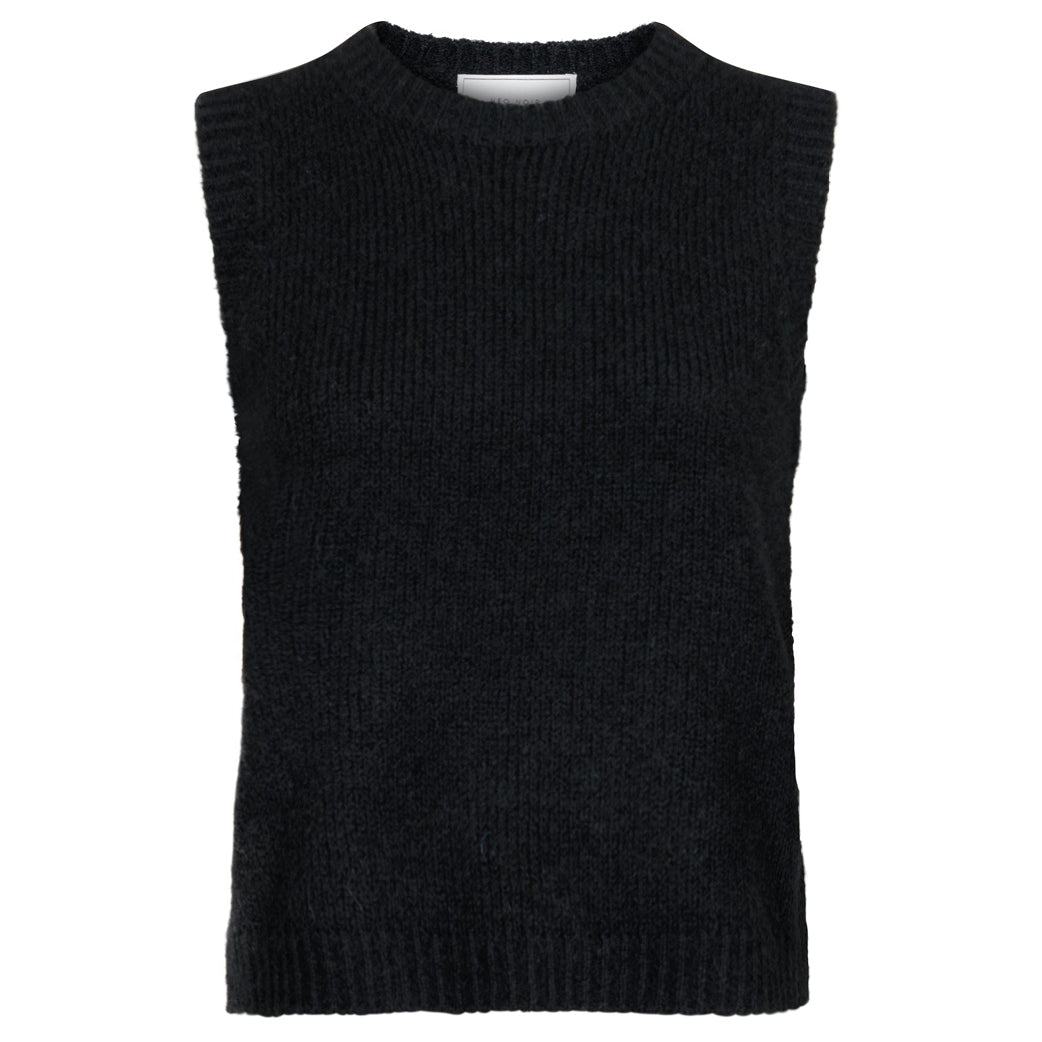 NEO NOIR Franko Soft Knit Waistcoat Black