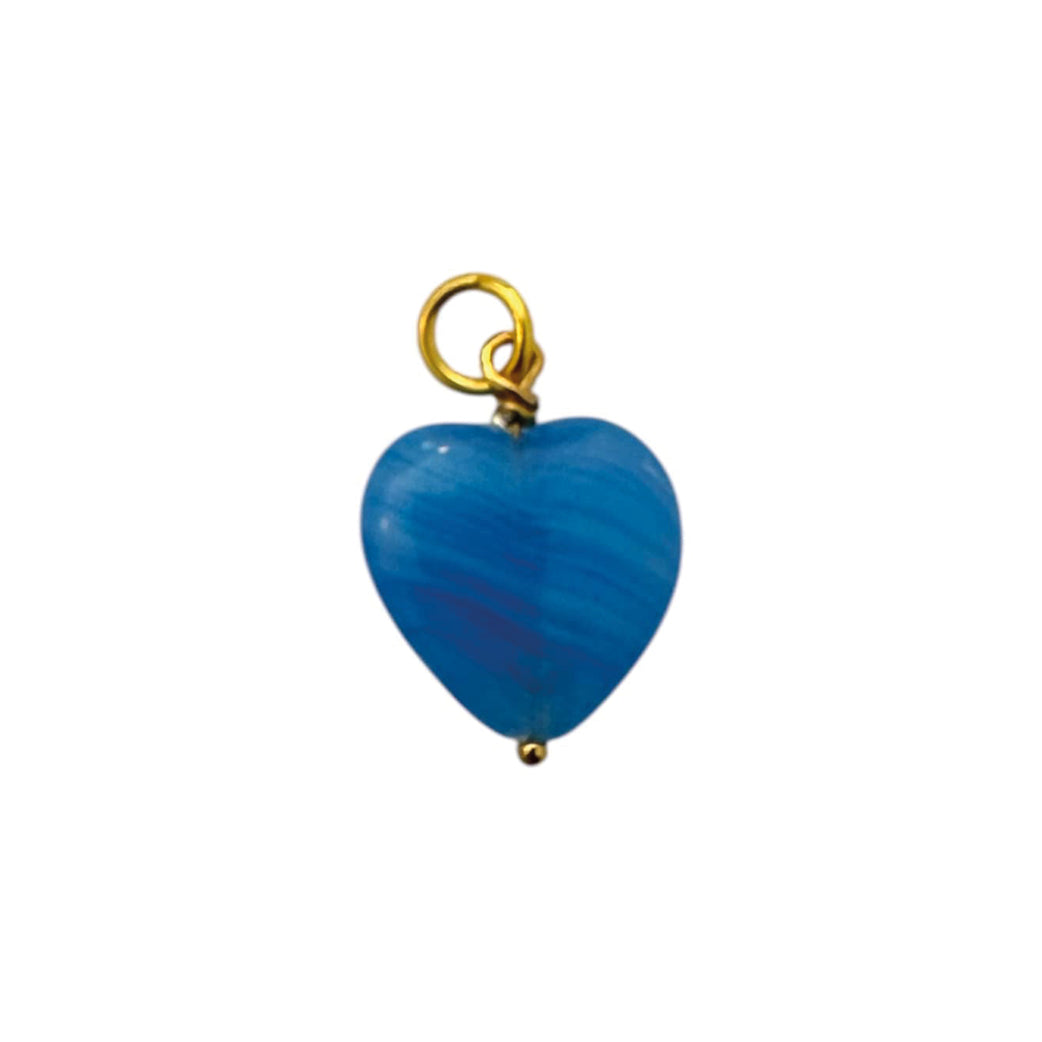 PICO COPENHAGEN French Grande Heart Pendant Blue