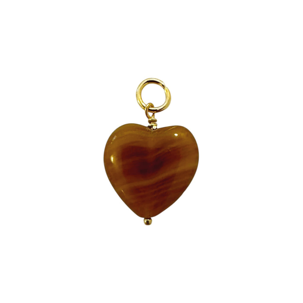 PICO COPENHAGEN French Grande Heart Pendant Caramel