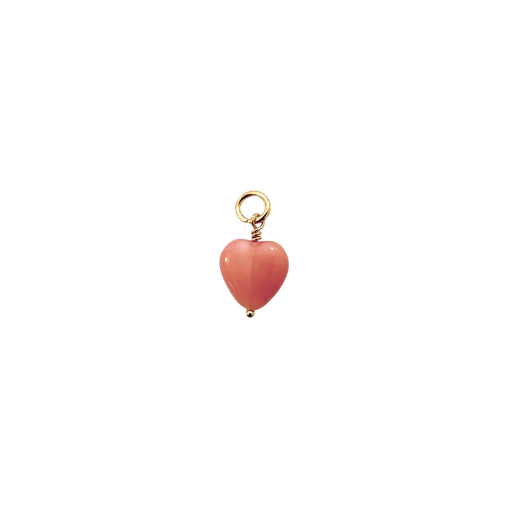 PICO COPENHAGEN French Heart Pendant Coral