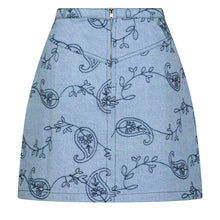 Indlæs billede til gallerivisning NEO NOIR Gabani Embroidery Denim Skirt
