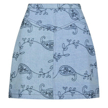 Indlæs billede til gallerivisning NEO NOIR Gabani Embroidery Denim Skirt

