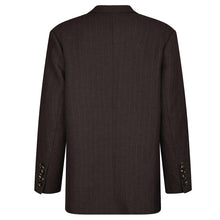 Indlæs billede til gallerivisning NEO NOIR Gaby Pinstripe Blazer Dark Brown
