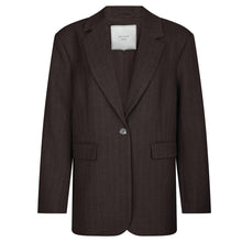 Indlæs billede til gallerivisning NEO NOIR Gaby Pinstripe Blazer Dark Brown

