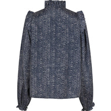 Indlæs billede til gallerivisning NEO NOIR Gemmi Zigzag Duo Blouse Midnight Blue
