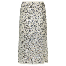 Indlæs billede til gallerivisning NEO NOIR Gilla Flower Sequins Skirt Creme
