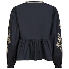 Indlæs billede til gallerivisning NEO NOIR Ginia Emb Blouse Navy
