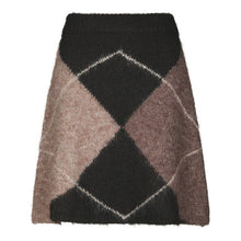 Indlæs billede til gallerivisning NEO NOIR Gisa Check Fluff Knit Skirt Dark Brown

