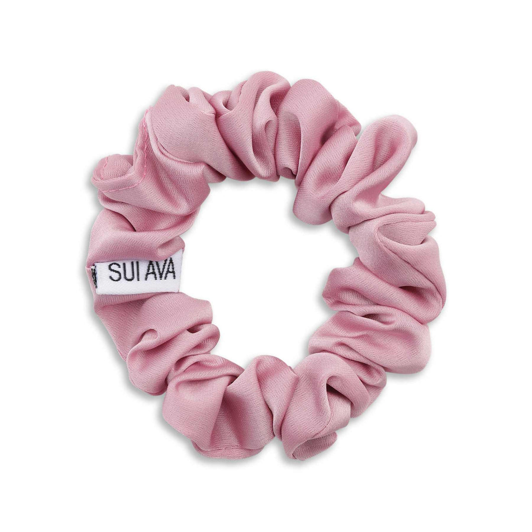 SUI AVA Ruched Ribbon Scrunchie Blush