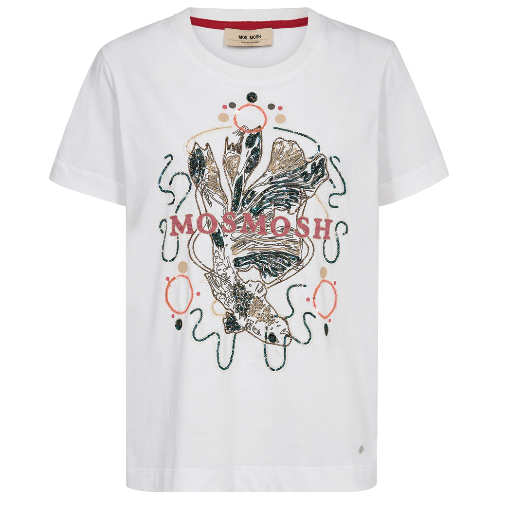 MOS MOSH Hallin O-SS Deco Tee White