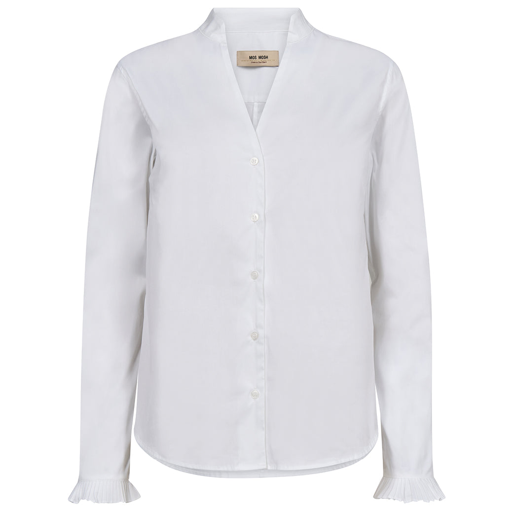 MOS MOSH Hassie Pleat Shirt White