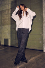 Indlæs billede til gallerivisning HAUTE L&#39;AMITIE Hole Lurex Knit Pant Sort
