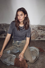 Indlæs billede til gallerivisning HAUTE L'AMITIE Vintage Acid Rib Tee Black Acid
