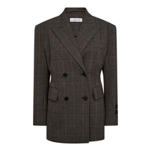 Indlæs billede til gallerivisning HAUTE L'AMITIÉ Waist Fit Check Blazer Mocca
