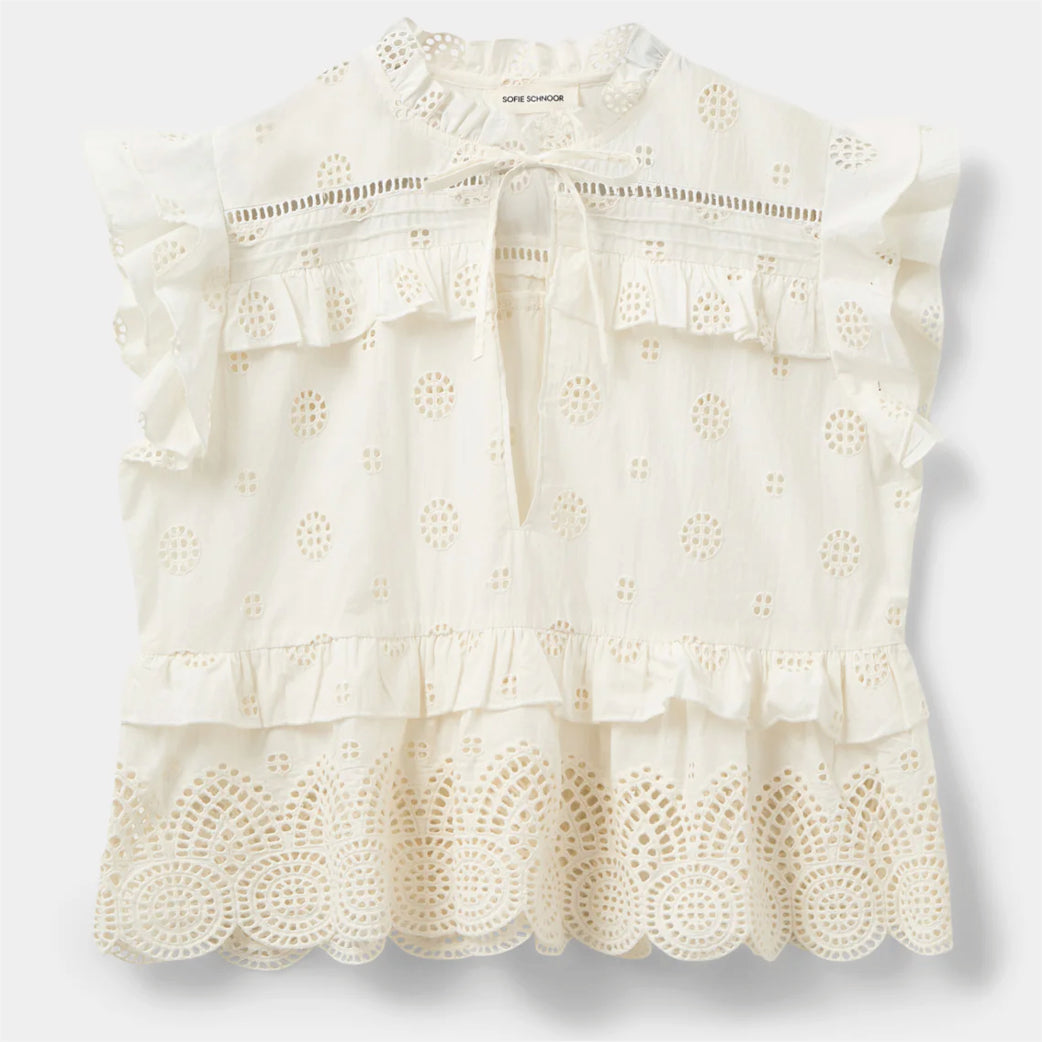 SOFIE SCHNOOR s252351 Hazel Top Off White