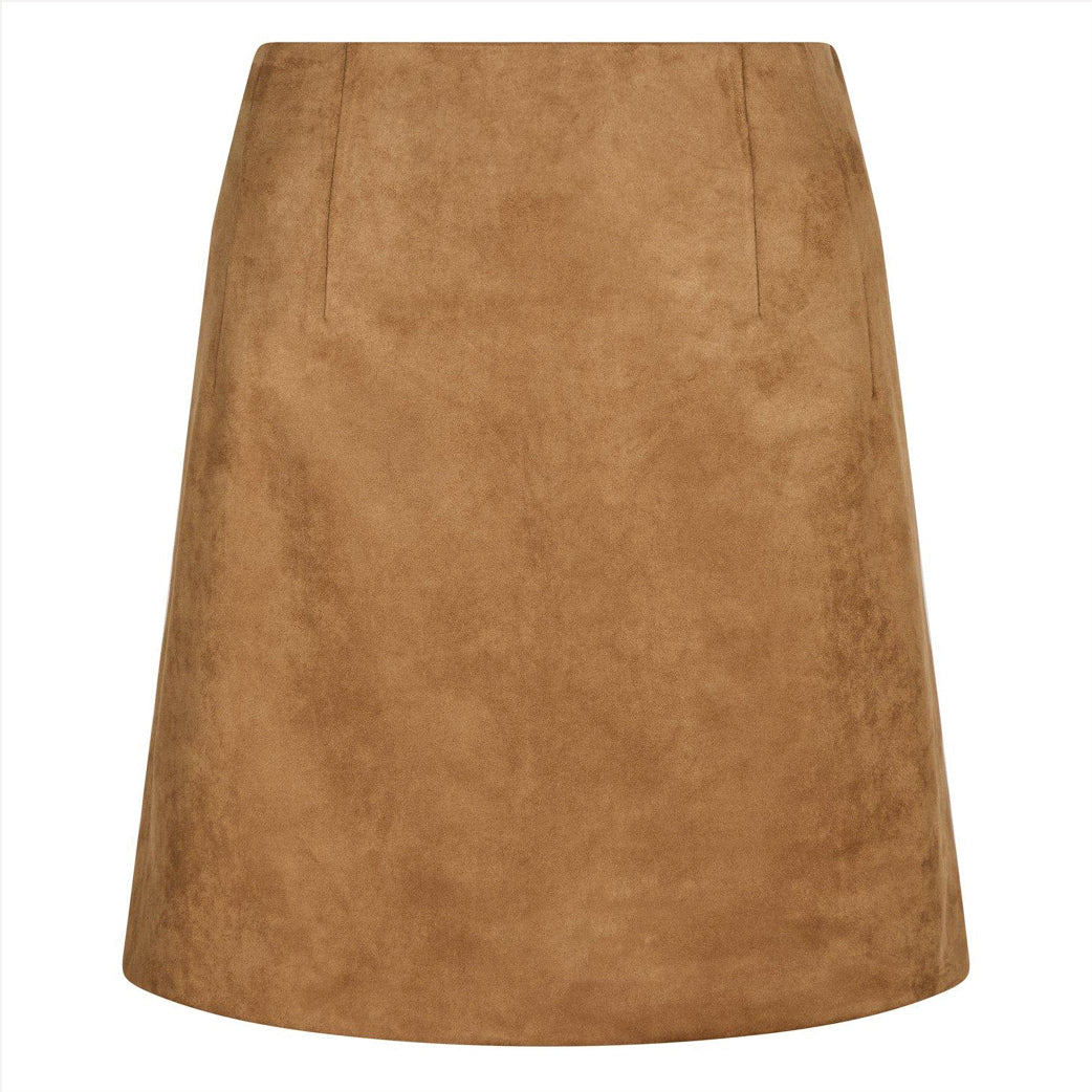 NEO NOIR Hemie Faux Suede Skirt Cognac