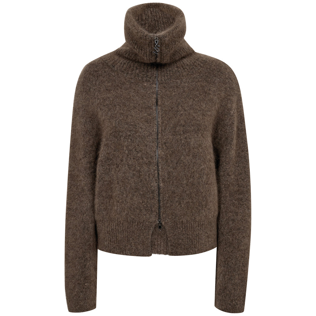 MOS MOSH Hulda Knit Zip Cardigan Bracken