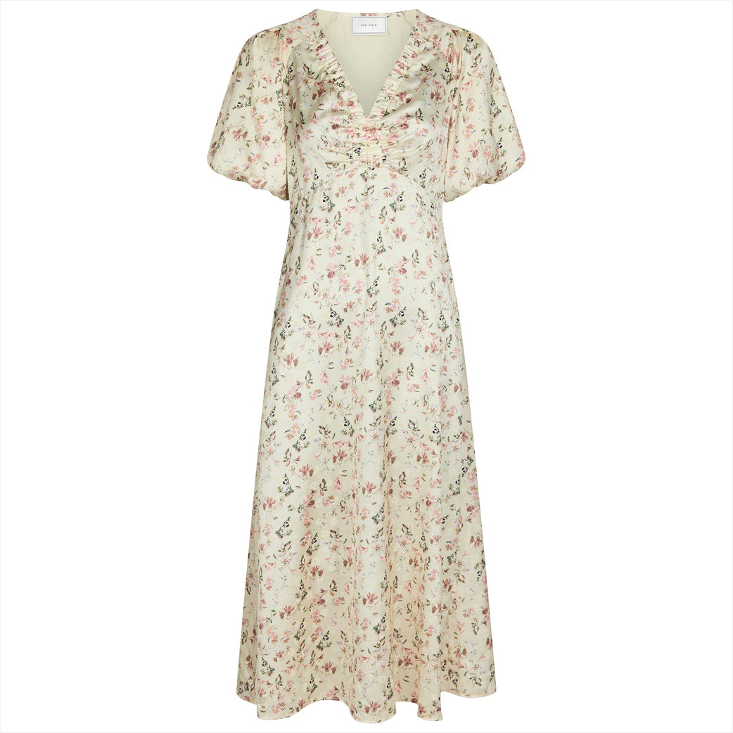 NEO NOIR Illana Flower Print Dress Creme