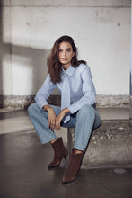 Indlæs billede til gallerivisning HAUTE L'AMITIE Emma Tie Stripe Shirt Pale Blue
