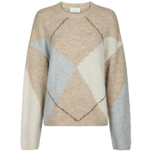 Indlæs billede til gallerivisning NEO NOIR Inga Check Fluff Knit Beige Melange
