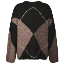 Indlæs billede til gallerivisning NEO NOIR Inga Check Fluff Knit Blouse Dark Brown
