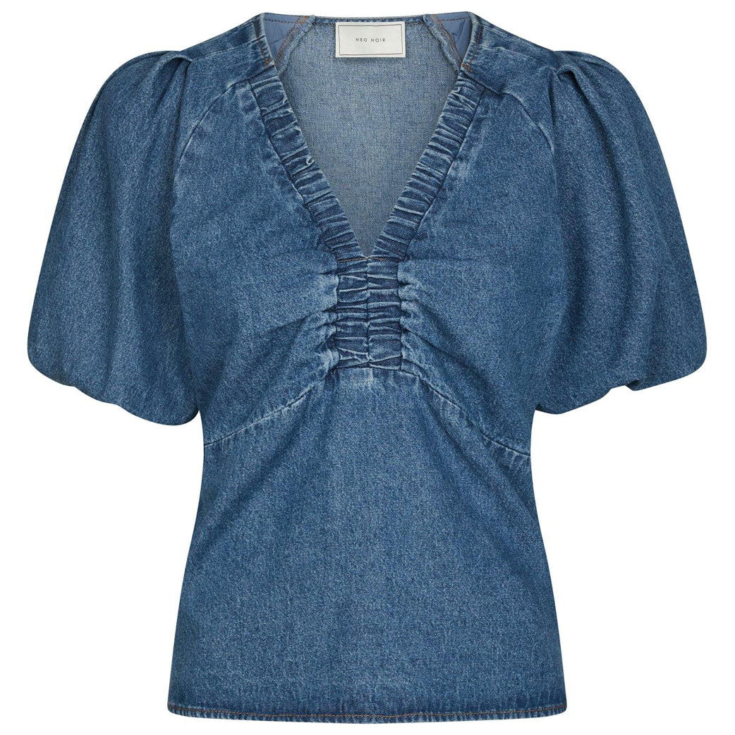 NEO NOIR Irina Denim Blouse Blue