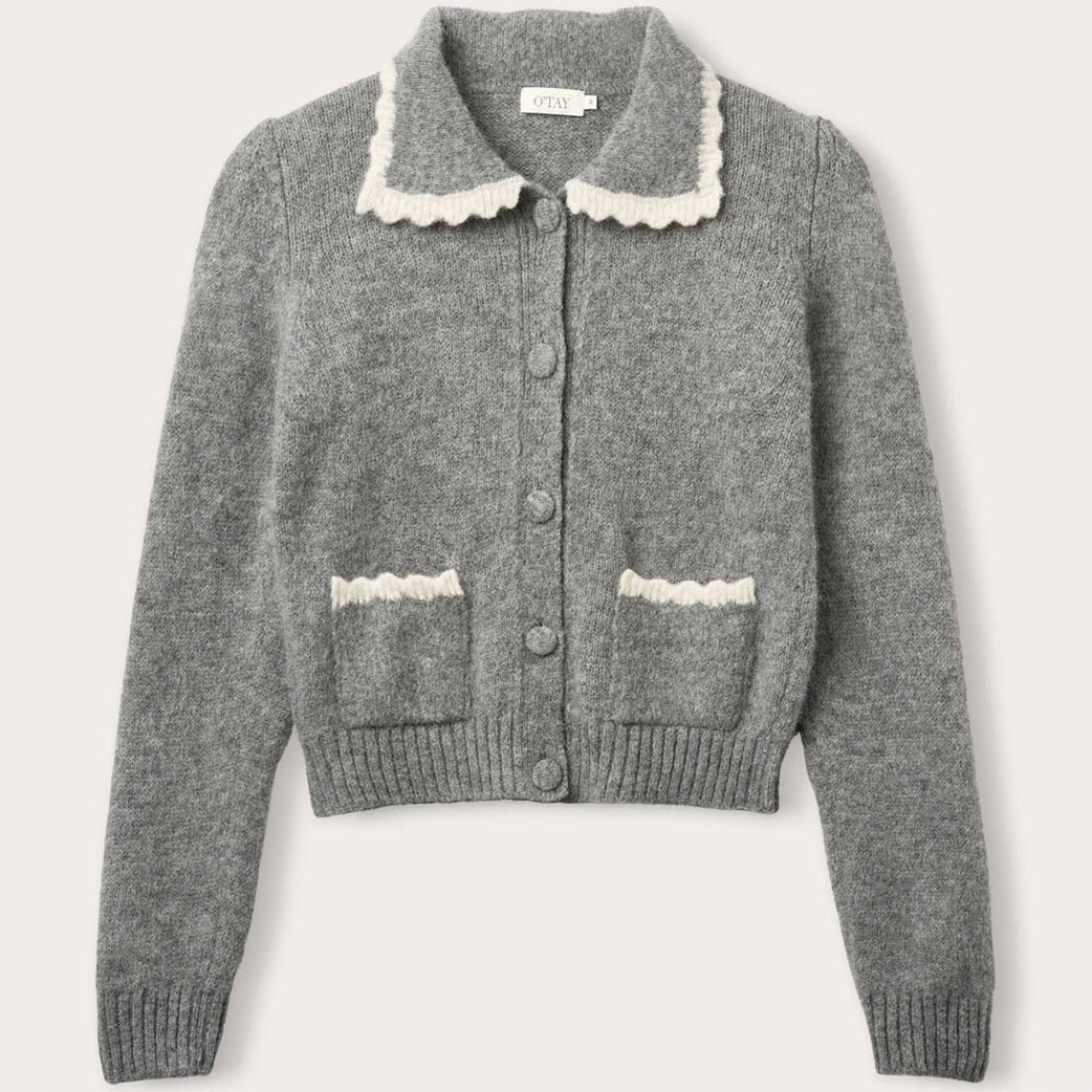 O'TAY Isabella Cardigan Grey Melange