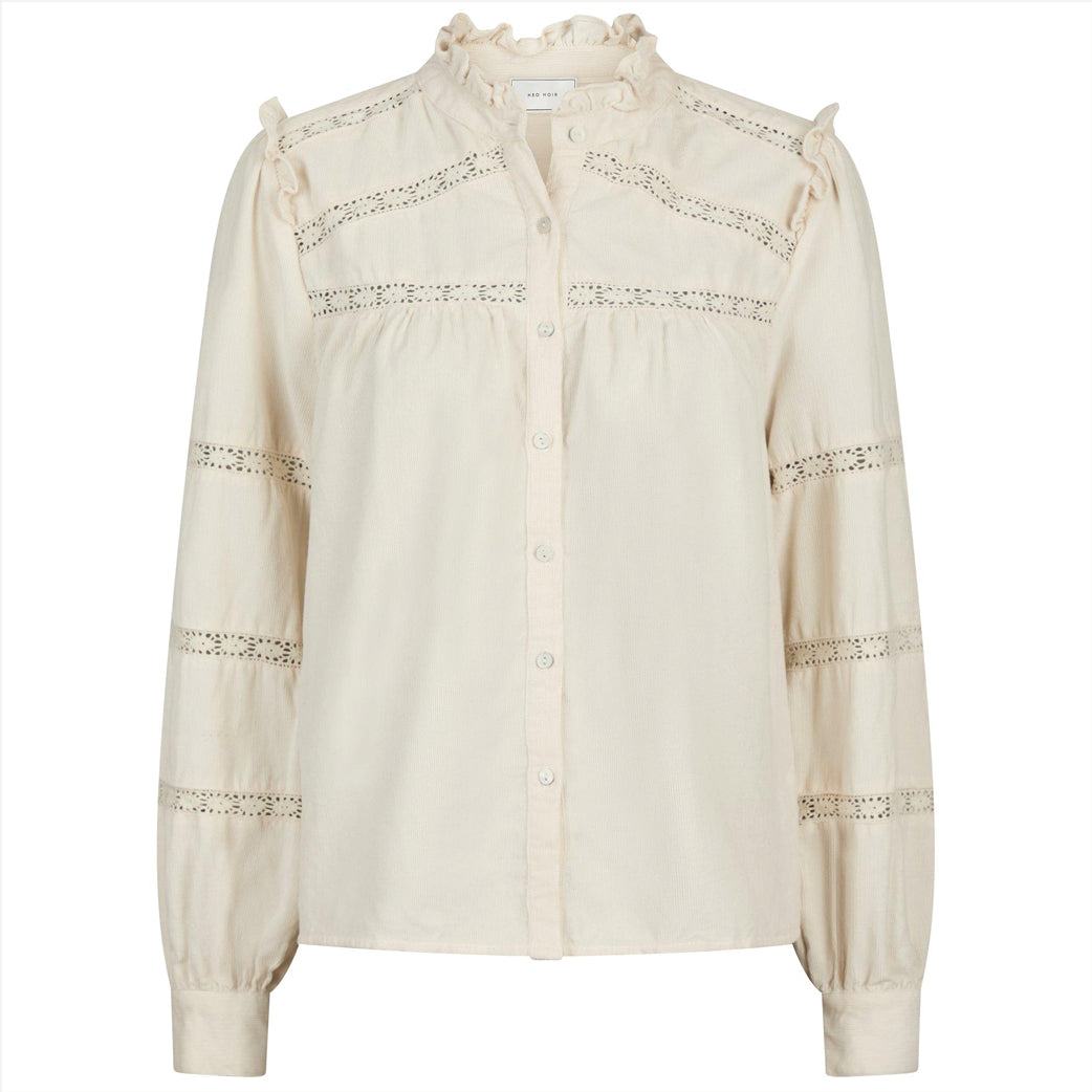 NEO NOIR Isala Corduroy Shirt Ivory