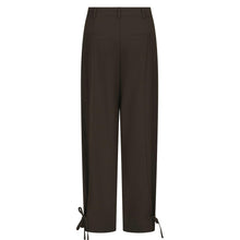 Indlæs billede til gallerivisning NEO NOIR Isotta Structure Tie Pants Dark Brown
