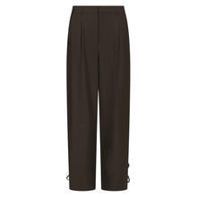 Indlæs billede til gallerivisning NEO NOIR Isotta Structure Tie Pants Dark Brown
