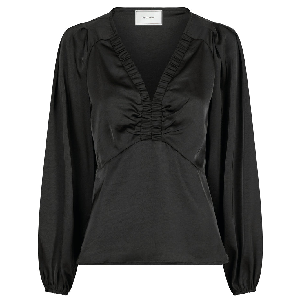 NEO NOIR Istana Heavy Sateen Blouse Black