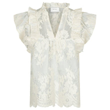 Indlæs billede til gallerivisning NEO NOIR Jayla Big Embroidery Top Off White
