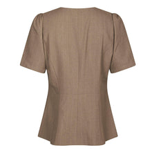 Indlæs billede til gallerivisning NEO NOIR Jules Pinstripe Blouse Taupe
