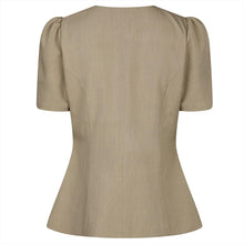 Indlæs billede til gallerivisning NEO NOIR Jules Structure Blouse Dark Taupe
