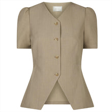 Indlæs billede til gallerivisning NEO NOIR Jules Structure Blouse Dark Taupe
