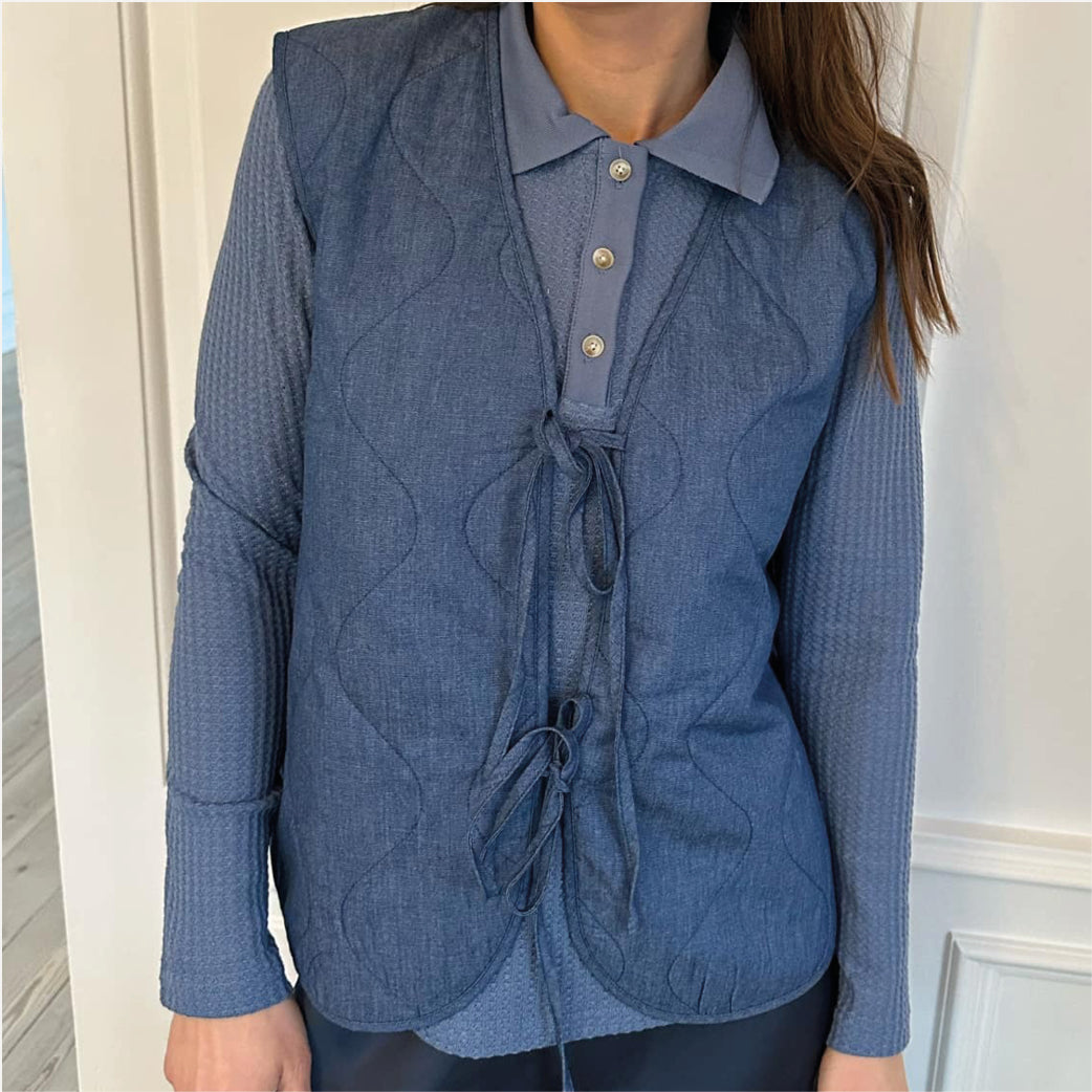 A VIEW Kamma Waistcoat Denim Blue