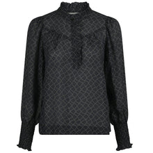 Indlæs billede til gallerivisning NEO NOIR Karia Illusion Blouse Sort
