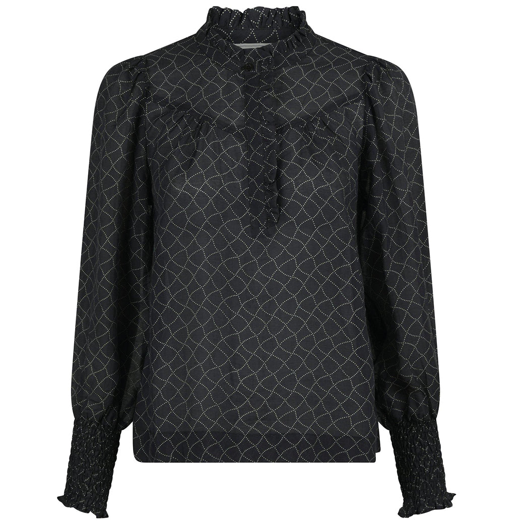 NEO NOIR Karia Illusion Blouse Sort