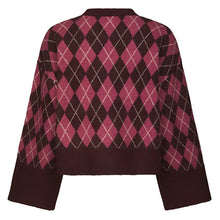 Indlæs billede til gallerivisning NEO NOIR Kick Check Knit Blouse Wine
