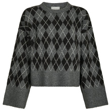 Indlæs billede til gallerivisning NEO NOIR Kick Check Knit Blouse Antracit
