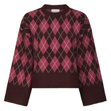 Indlæs billede til gallerivisning NEO NOIR Kick Check Knit Blouse Wine
