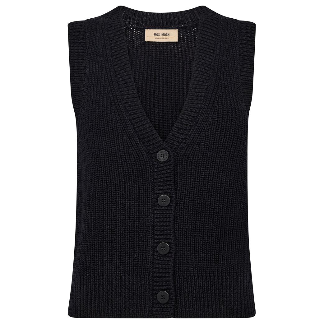 MOS MOSH Kirby Knit Vest Maritime Blue
