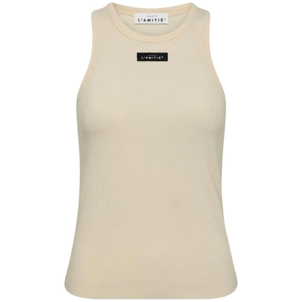 HAUTE L'AMITIE Rib Badge Tank Almond