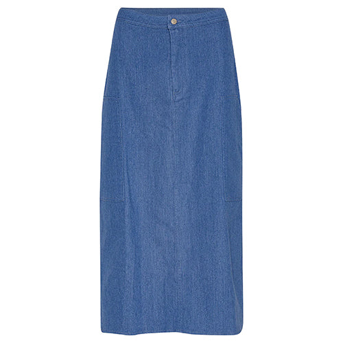 A VIEW Line Twill Skirt Denim Blue