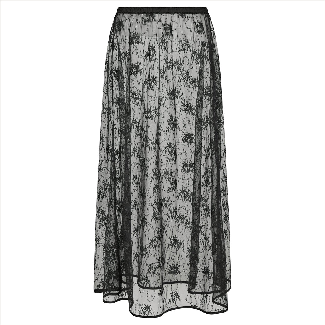 NEO NOIR Loret Lace Sequins Skirt Black